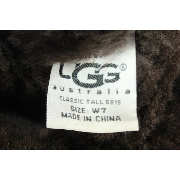 UGG Australia Classic Tall 5815 Brown Suede Shearling Lined Winter Boots Size 7 - Picture 7 of 9